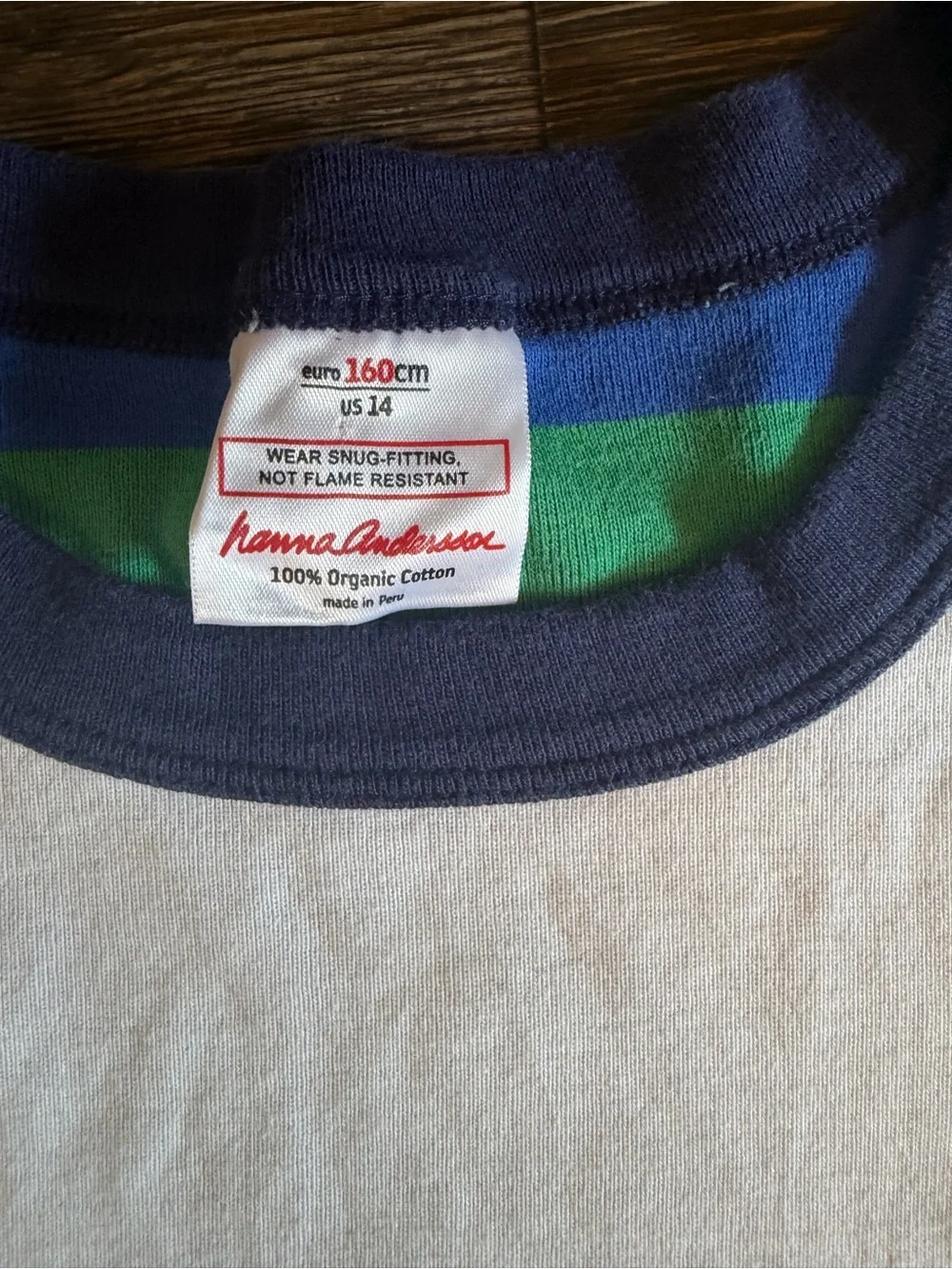 Hanna Andersson Boys Blue & Green Striped Yeti 2-Piece Pjs Size 14